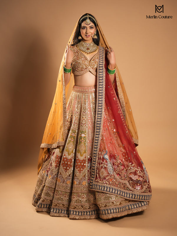 Copper Lehenga Set